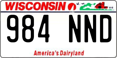 WI license plate 984NND