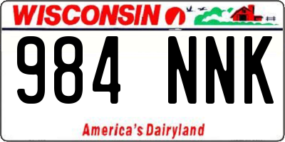 WI license plate 984NNK