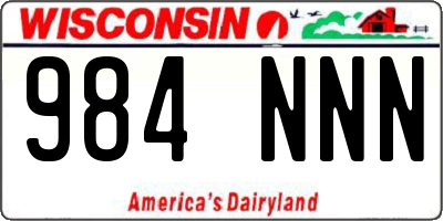 WI license plate 984NNN