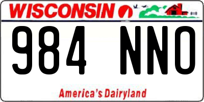 WI license plate 984NNO