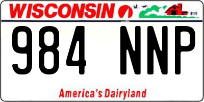 WI license plate 984NNP