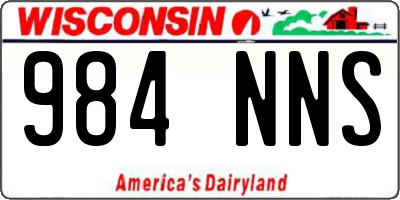 WI license plate 984NNS