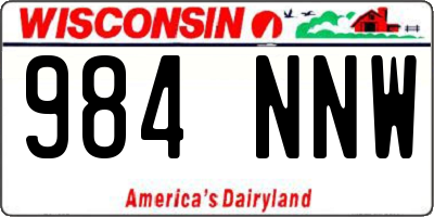 WI license plate 984NNW