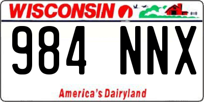 WI license plate 984NNX