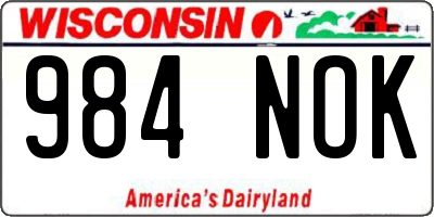 WI license plate 984NOK