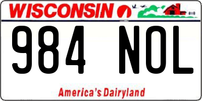 WI license plate 984NOL