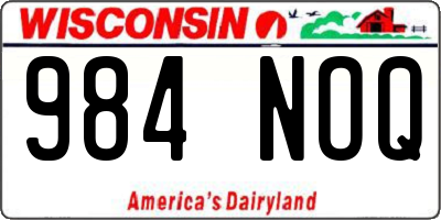 WI license plate 984NOQ
