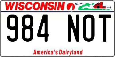 WI license plate 984NOT