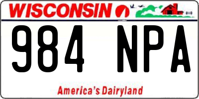 WI license plate 984NPA