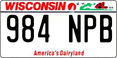 WI license plate 984NPB