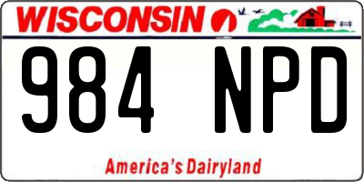 WI license plate 984NPD