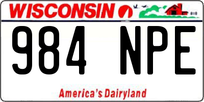 WI license plate 984NPE
