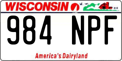 WI license plate 984NPF