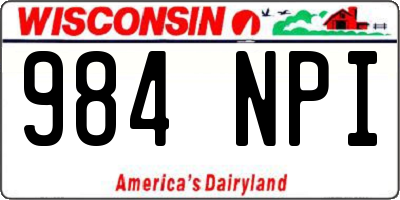 WI license plate 984NPI