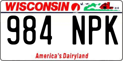 WI license plate 984NPK