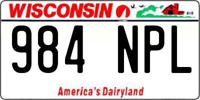 WI license plate 984NPL