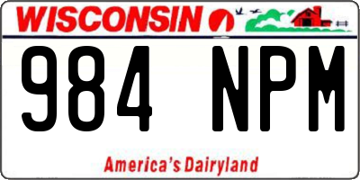 WI license plate 984NPM