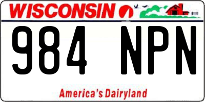 WI license plate 984NPN