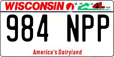 WI license plate 984NPP