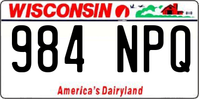 WI license plate 984NPQ