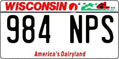 WI license plate 984NPS