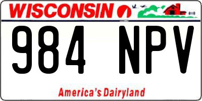 WI license plate 984NPV