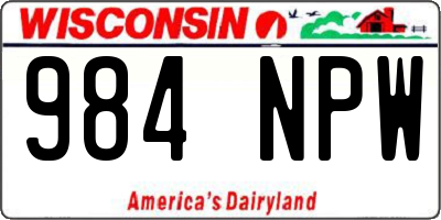 WI license plate 984NPW