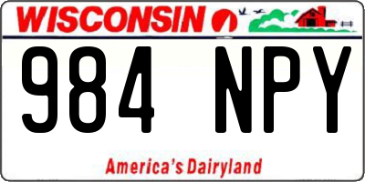 WI license plate 984NPY