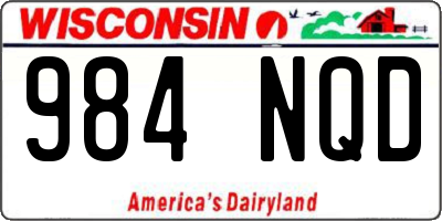 WI license plate 984NQD