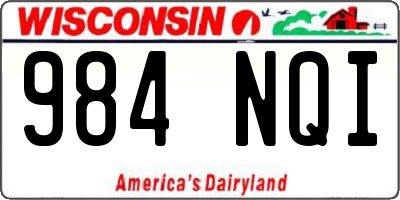 WI license plate 984NQI