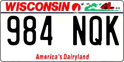 WI license plate 984NQK