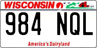 WI license plate 984NQL