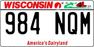 WI license plate 984NQM