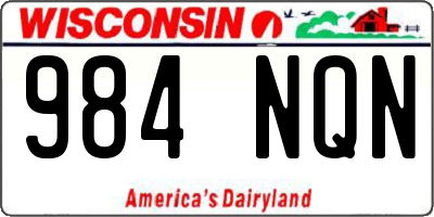 WI license plate 984NQN