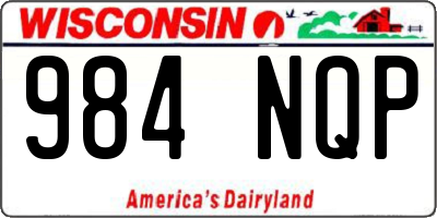 WI license plate 984NQP