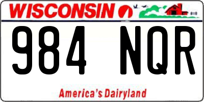 WI license plate 984NQR