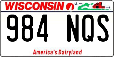 WI license plate 984NQS