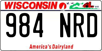 WI license plate 984NRD