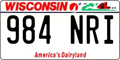 WI license plate 984NRI