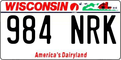WI license plate 984NRK