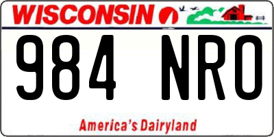 WI license plate 984NRO
