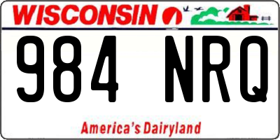WI license plate 984NRQ