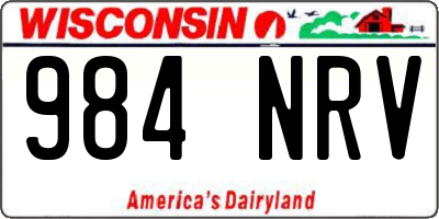 WI license plate 984NRV
