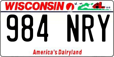 WI license plate 984NRY