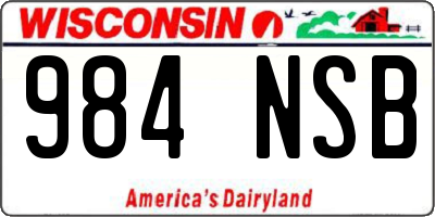 WI license plate 984NSB