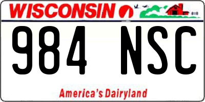 WI license plate 984NSC