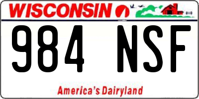 WI license plate 984NSF