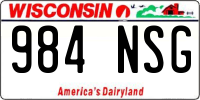 WI license plate 984NSG