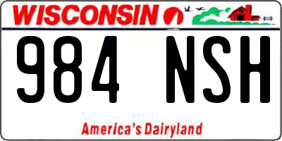WI license plate 984NSH