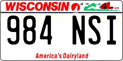 WI license plate 984NSI